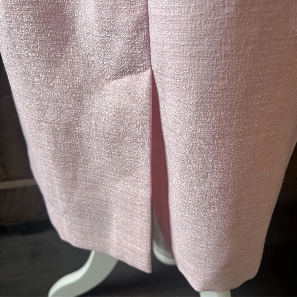 Vintage Tweed Jacket Dress Set Pink Ivory Sz 18 - Picture 9 of 14